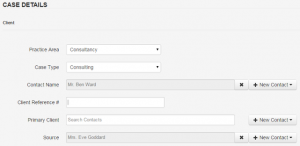 Adding a new case is simple and present all of the appropriate customer fields you added.
