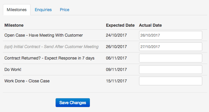 AgileCase Milestone Tracking